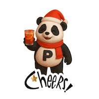 Cheers Panda Sticker by Pandastic Studio