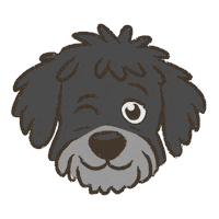 Shaggy Dog Wink Sticker