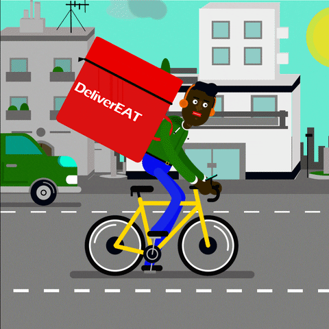 MetiuCom giphyupload delivery rider hunger GIF