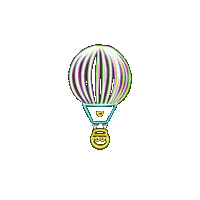hautestockco summer neon balloon hot air balloon Sticker