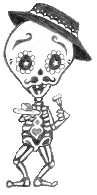 skeletitos halloween eating eat cake Sticker