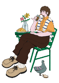 Coffee Pigeon Sticker by AforArcade