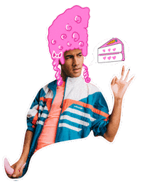 trashmasterash love pink cake banana Sticker