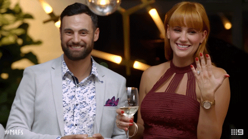 dinner party surprise GIF by Married At First Sight Australia