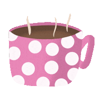 Coffee Time Pink Sticker