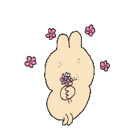 babazip flower rabbit baba dancingrabbit Sticker