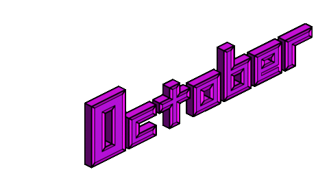 Pixel October Sticker
