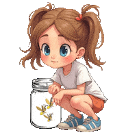 Boys Girls Fireflies Sticker