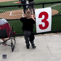 Boy Steals the Show by Imitating Umpire at Baseball Game