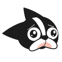 Sad Boston Terrier Sticker by BBRC Marketing