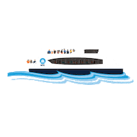 nycferry waves boat ship sailing Sticker