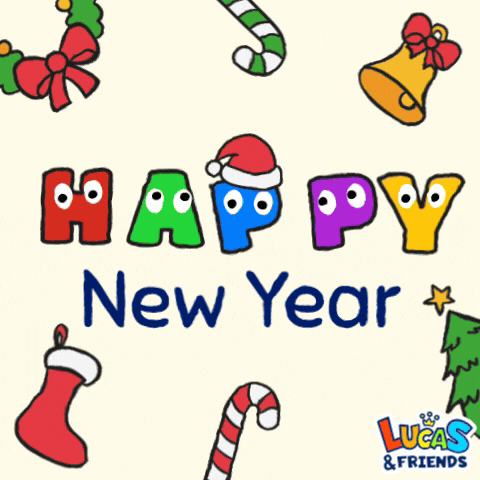 New Year Happy Holidays GIF by Lucas and Friends by RV AppStudios
