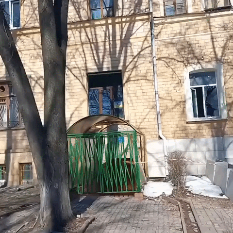 Kharkiv Resident Takes Stock of Damage Across City