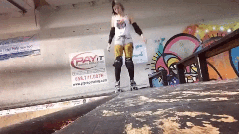 roller skates drop in GIF
