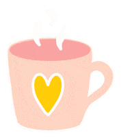 KathyUrsinus heart coffee working mug Sticker
