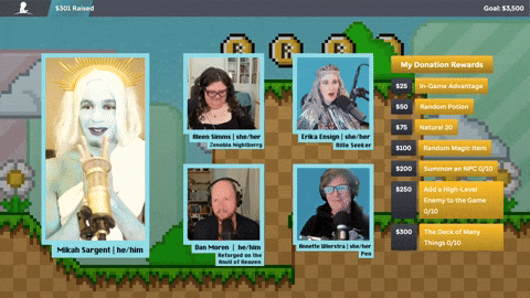 mikahsargent giphyupload podcast dnd charity GIF