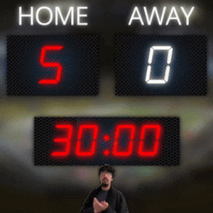 Home: 5, Away: 0
