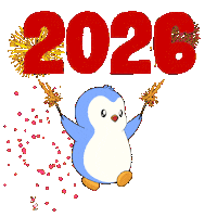 Happy New Year Celebration Sticker by Pudgy Penguins