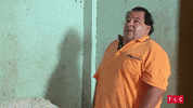 Reality TV gif. Ed Brown on 90 Day Fiance looks up with shock and worry, and says, “Holy shit.” 