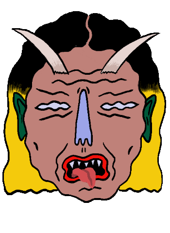 ffembroidery giphyupload drawing monster mask Sticker