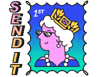 AlasdairSpencer queen sunglasses 1 crown Sticker