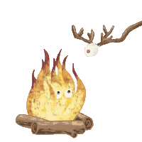Mekander kerst marshmallow rudolf vuur Sticker