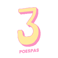 Poespas-nl three poespas drie nummer 3 Sticker