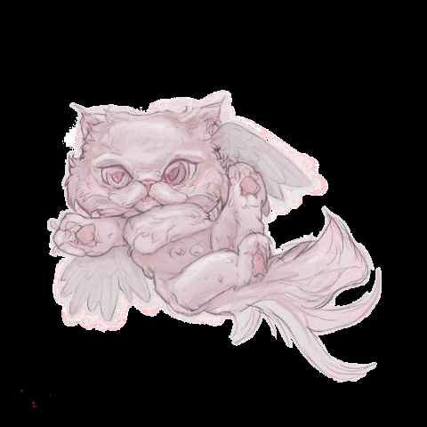 etherhocromic giphygifmaker art cat illustration GIF
