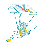Fallschirm Sticker by dieKomplizinnen
