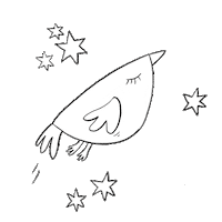 notanearlybird stars bird fly flight Sticker