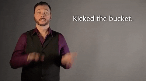 sign language kicked the bucket GIF by Sign with Robert
