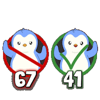6 7 Penguin Sticker by Pudgy Penguins