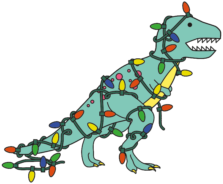 T-Rex Christmas Sticker by Dinosaurs Doing Stuff