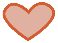 Orange Heart Sticker