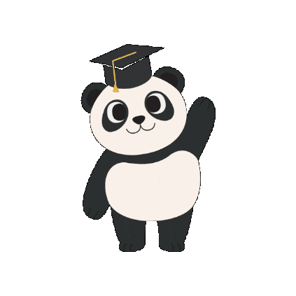 paduaacademy giphygifmaker panda graduation class of 2023 Sticker