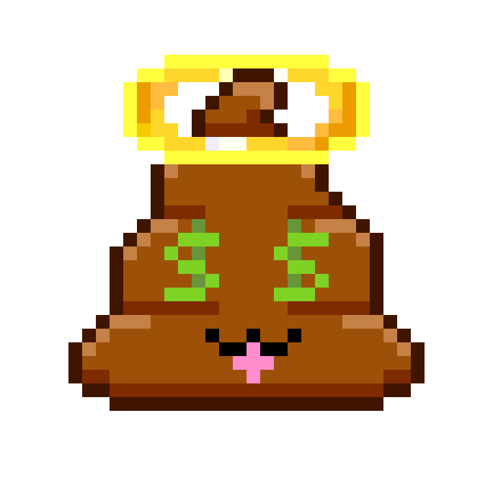 Pixel Shitting Sticker by Poopies.io