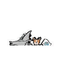 omneia hund omneia hatschi hammerhai Sticker