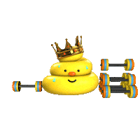 jiwonkodesign workout gold shit exercise Sticker