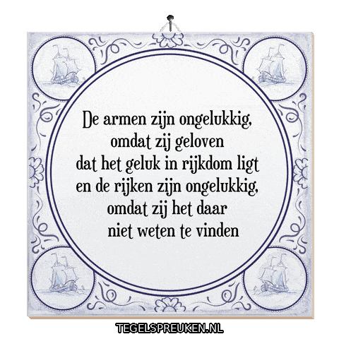 Geluk Genieten Sticker by Tegelspreuken.nl