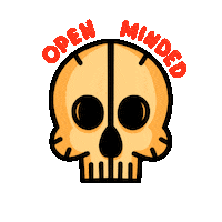 Blackmealstudio halloween skull brain open minded Sticker