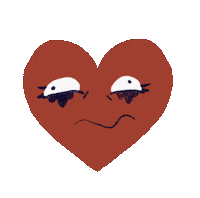 Saardbei sad tired saardbei haertbroken Sticker