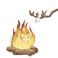 Mekander kerst marshmallow rudolf vuur Sticker