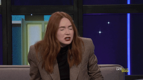 Karen Gillan Ew GIF by A Little Late With Lilly Singh