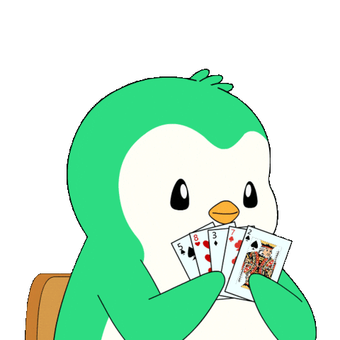 Card Game Penguin Sticker by Abster