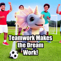 Teamwork Makes The Dream Work Soccer GIF by Divineasaur