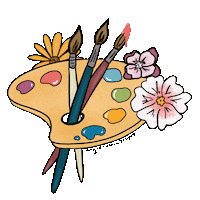 Artist Flowers Sticker