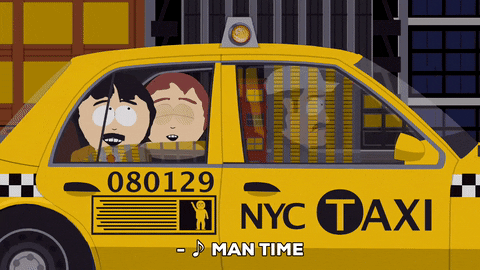 happy taxi GIF by South Park 