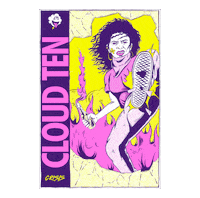 CloudTen fire eye cloud comic Sticker