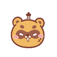 Furafurabushi happy raccoon 興奮 臉紅 Sticker