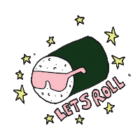 sushi roll goodbye Sticker by md93.x